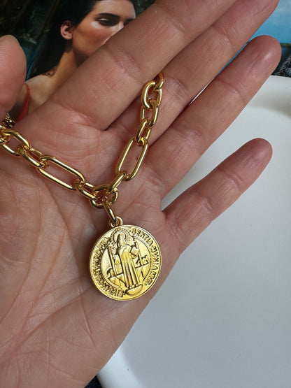 Layered coin and initial necklace set by AVINZIA