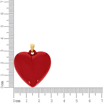 Orange Enamel Heart Charm 32mm