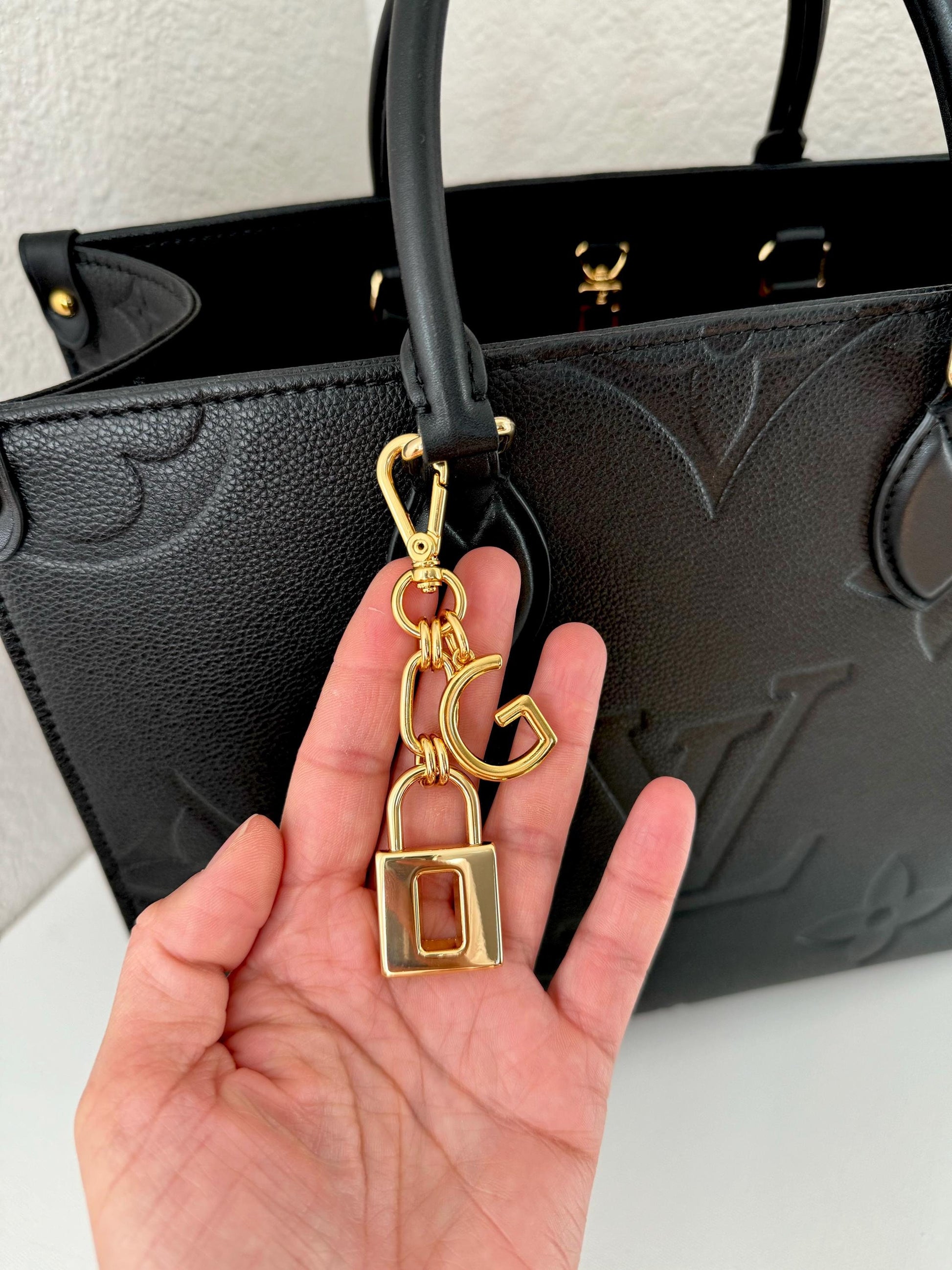 Lock Bag Charm | Gold Padlock Keychain