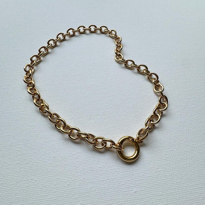 Lock padlock pendant necklace on paperclip chain — AVINZIA handmade jewelry
