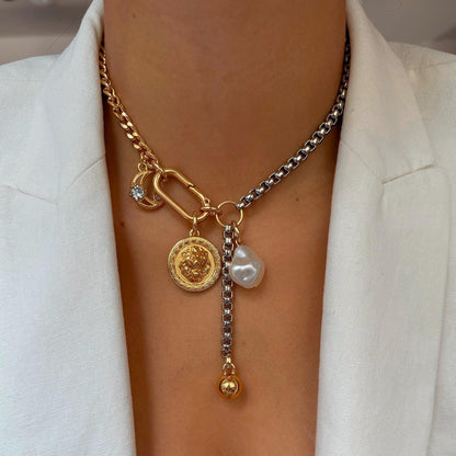 Lion charm 29mm gold pendant for charm necklaces — AVINZIA handmade jewelry