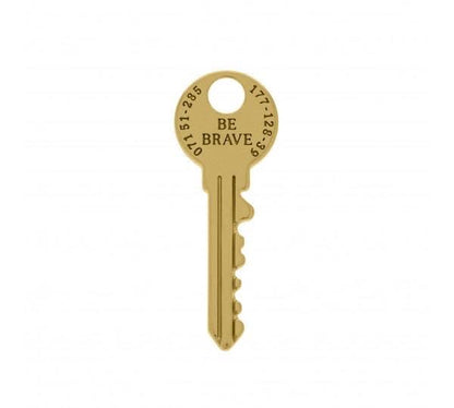 Be brave key charm 47mm gold pendant with message by AVINZIA