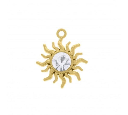 Crystal Sun Charm 27mm | Charms for Sale | Mothers Day Jewelry Gift | Fashion Jewelry | Gift for Her | Handmade Jewelry, Personalized