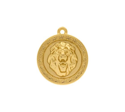Lion charm 29mm gold pendant for charm necklaces by AVINZIA