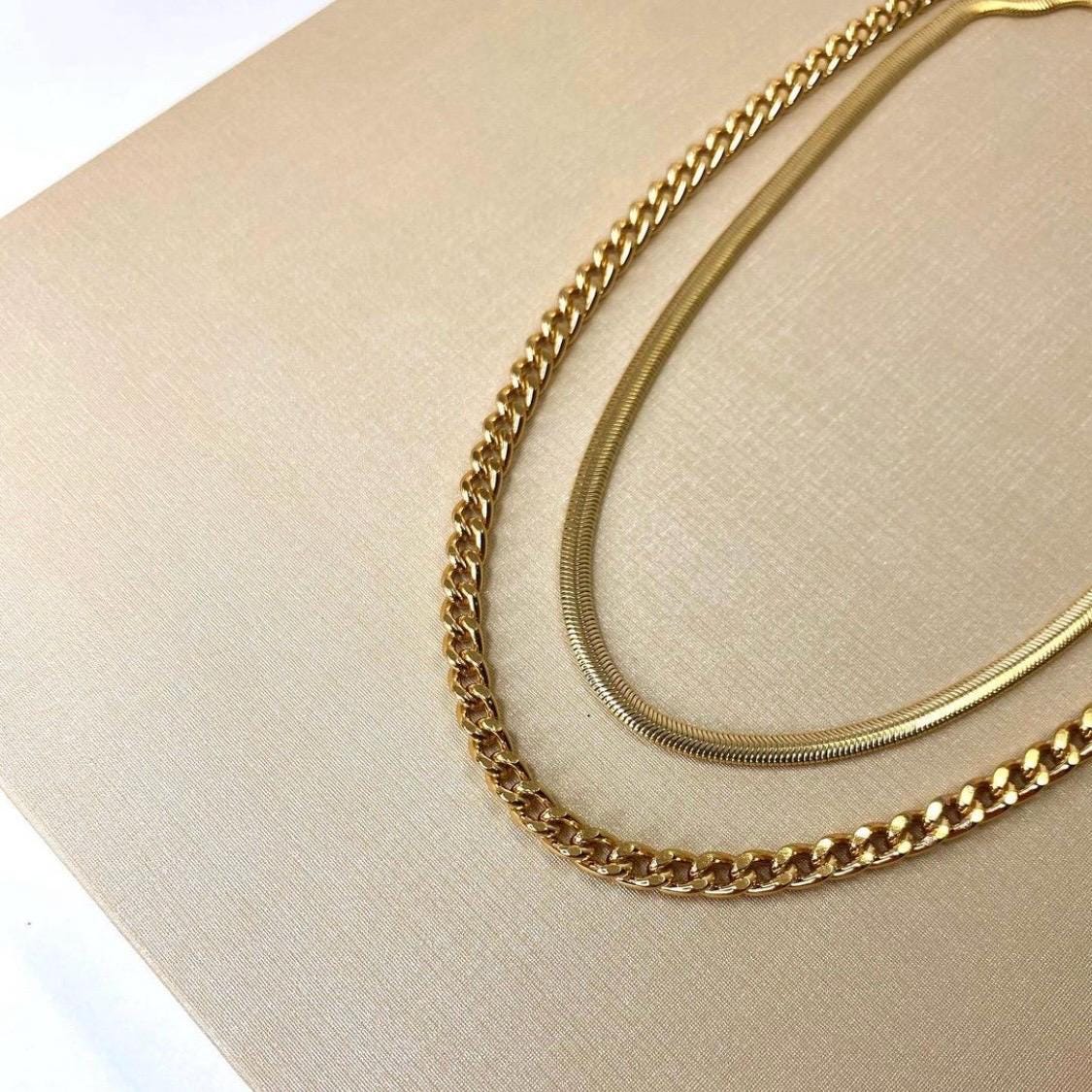 Cuban Link Choker Necklace | Gold Filled Curb Chain Necklace | Silver Cuban Chain Choker | Chain Necklace | Minimalist Silver Jewelry