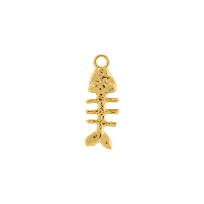 Gold Fish Bones Charm 27mm