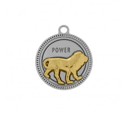 Gold Lion Medalion Charm 29mm