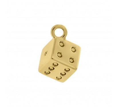 Gold Dice Charm 12mm