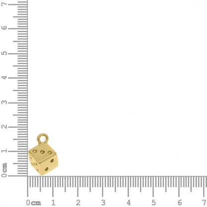 Gold Dice Charm 12mm