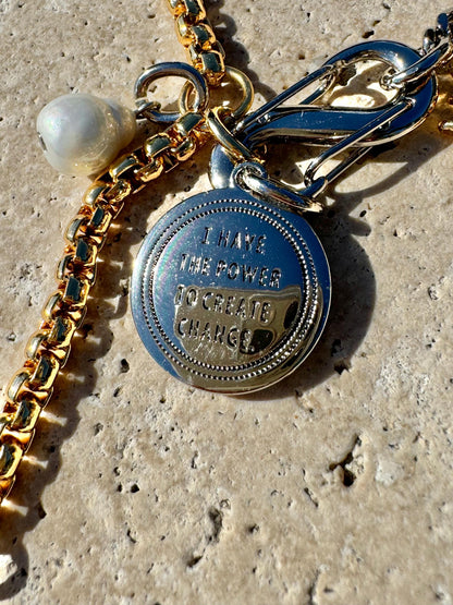 Lion Y Lariat Necklace | Snake Carabiner Charm Necklace | Mixed Metals Lariat Necklace | Charms necklace | Gift for Mom | Fashion Jewelry