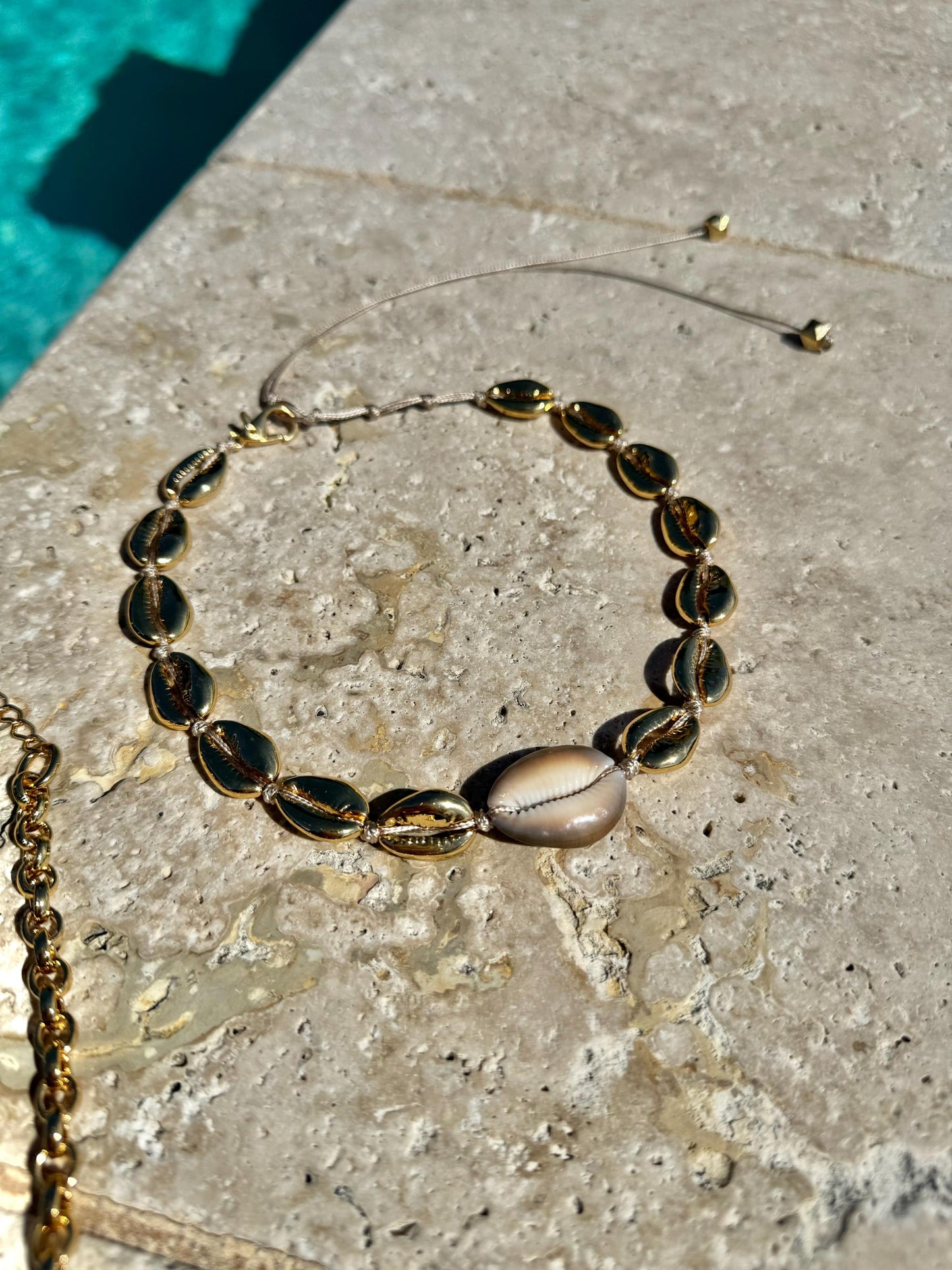 Gold Cowrie Shell Choker Necklace | Cowrie Shell Charm Chain | Luxurious Cowrie Shell Necklace | Summer Jewelry 2025