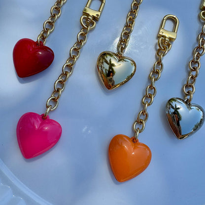 Puffed Bag Charm | Love Bag Charm | Heart Keychain | Lock Purse Charm | Heart Keychain Holder | Jewelry Lover Gift | Fun Bag Charm