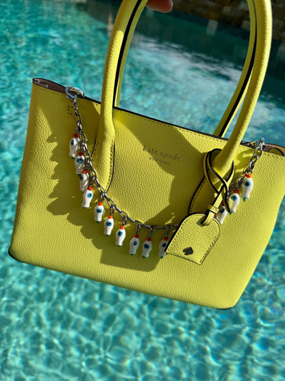 Fish charm necklace that converts to a purse chain bag accessory — AVINZIA handmade jewelry