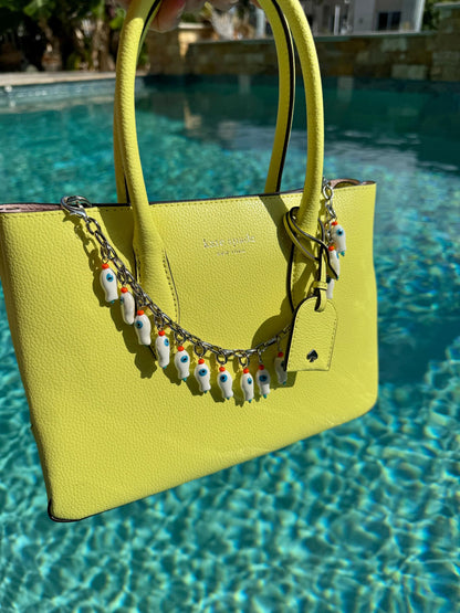 Fish charm necklace that converts to a purse chain bag accessory by AVINZIA