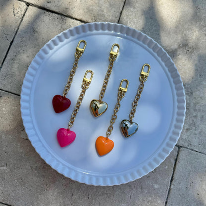 Puffed Bag Charm | Love Bag Charm | Heart Keychain | Lock Purse Charm | Heart Keychain Holder | Jewelry Lover Gift | Fun Bag Charm