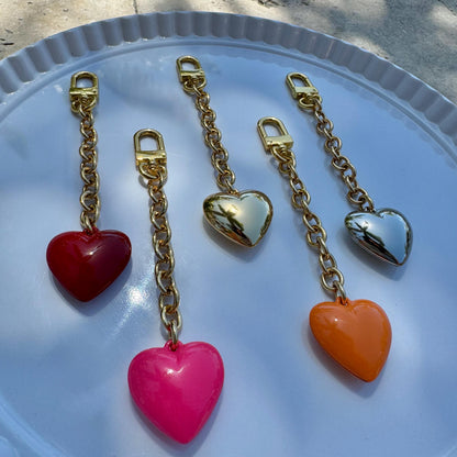 Puffed Bag Charm | Love Bag Charm | Heart Keychain | Lock Purse Charm | Heart Keychain Holder | Jewelry Lover Gift | Fun Bag Charm