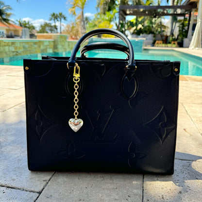 Puffed Bag Charm | Love Bag Charm | Heart Keychain | Lock Purse Charm | Heart Keychain Holder | Jewelry Lover Gift | Fun Bag Charm