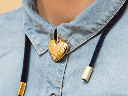 30mm starburst crystal puffy heart charm by AVINZIA — handmade coastal jewelry