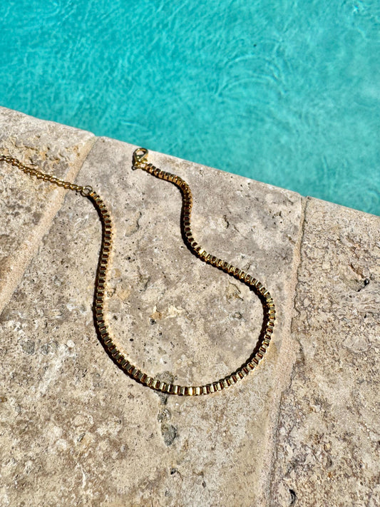Gold Choker Chain Necklace | Venetian Chain for Women | Simple Choker for Layering