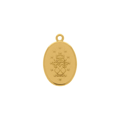 Our Lady of Grace Pendant Gold with Pink 25mm