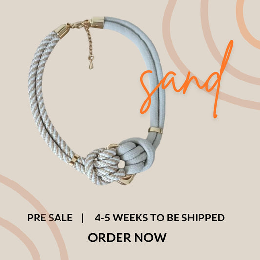 PRE-SALE Knotted Necklace | Statement Rope Necklace | Mother's Day Gift | Unique Cord Necklace | Terracota Necklace | Sand Necklace