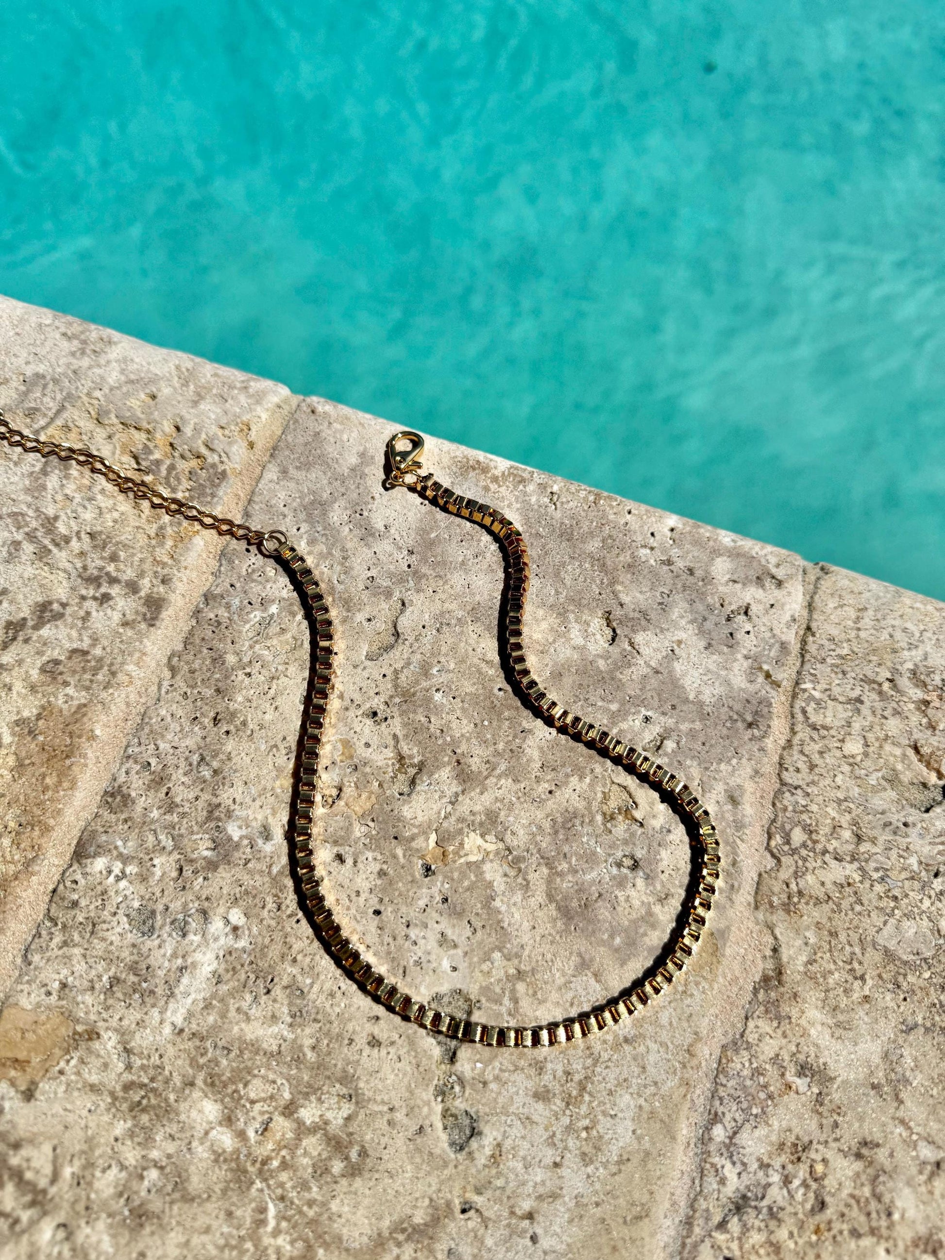 Gold Choker Chain Necklace | Venetian Chain for Women | Simple Choker for Layering