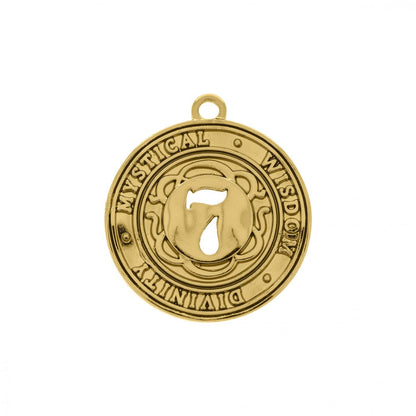 Lucky Number Medal Pendant Gold 29mm