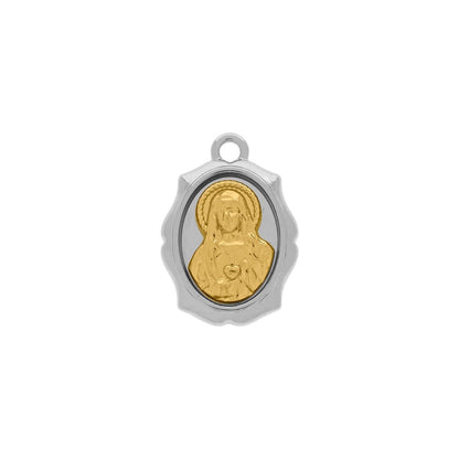 Our Lady Pendant Nickel with Gold 24mm