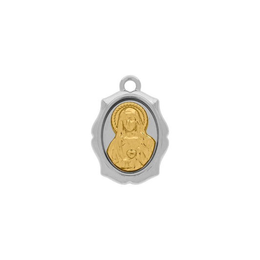 Our Lady Pendant Nickel with Gold 24mm