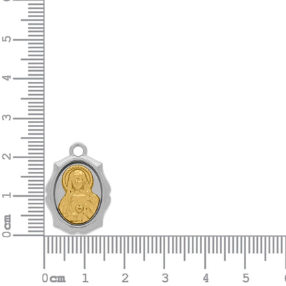 Our Lady Pendant Nickel with Gold 24mm