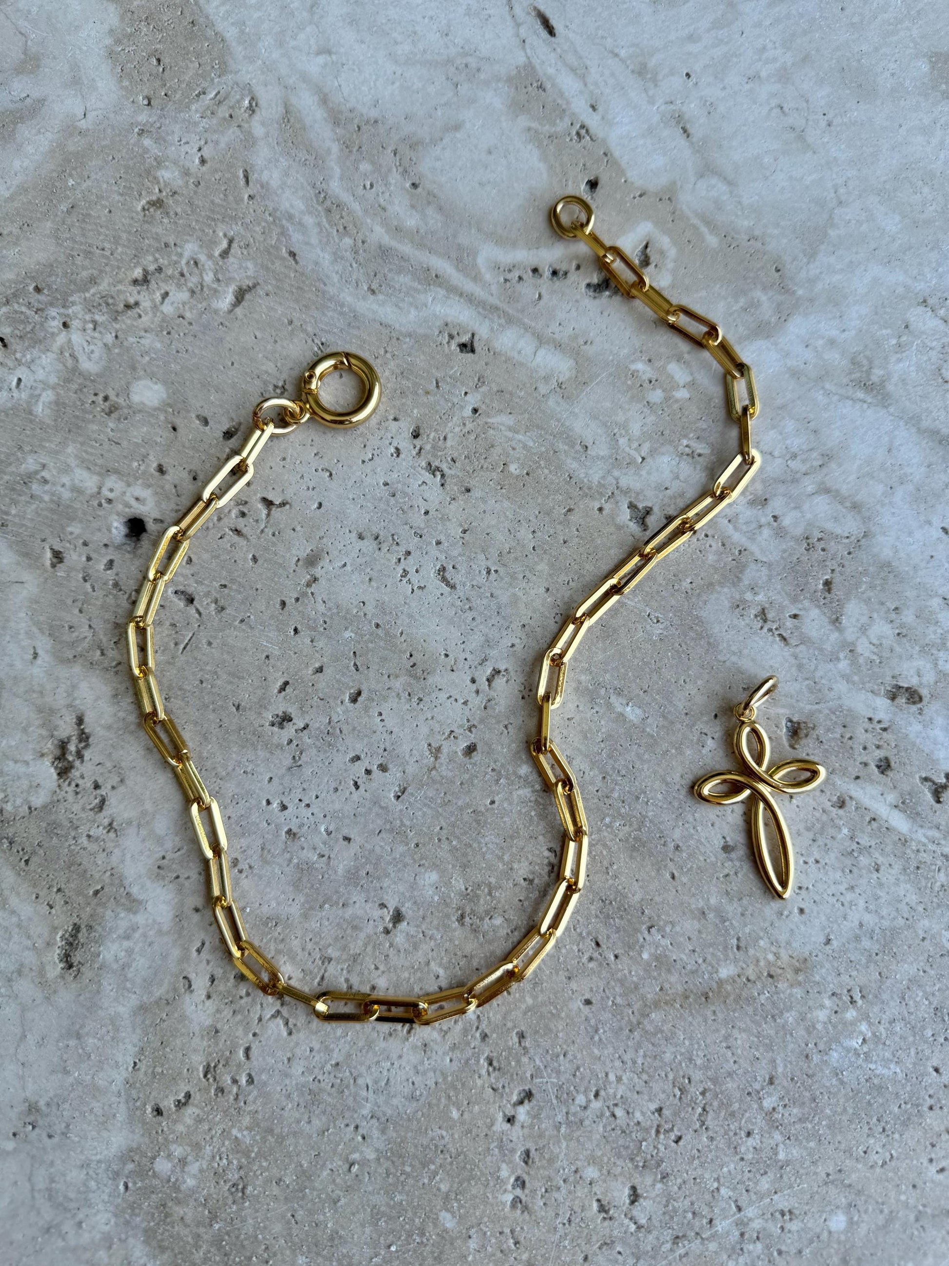 Black Obsidian Necklace | Holy Spirit Charm Necklace | Infinity Cross Charm Necklace | Gold Paperclip Chain | Necklace Stack | Gold Necklace