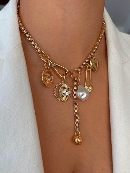 26mm hollow moon charm pendant in gold or silver finish — gift-ready handmade jewelry by AVINZIA