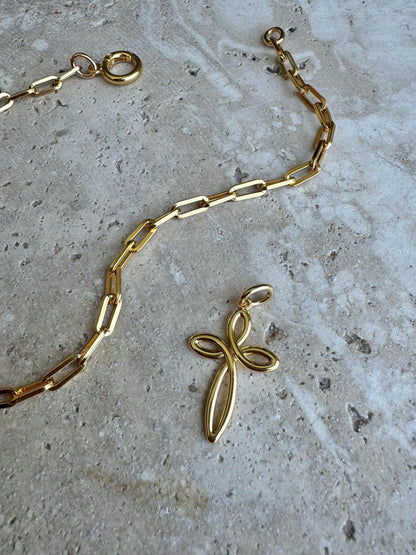 Black obsidian beaded necklace with cross charm and gold chain options — AVINZIA handmade jewelry