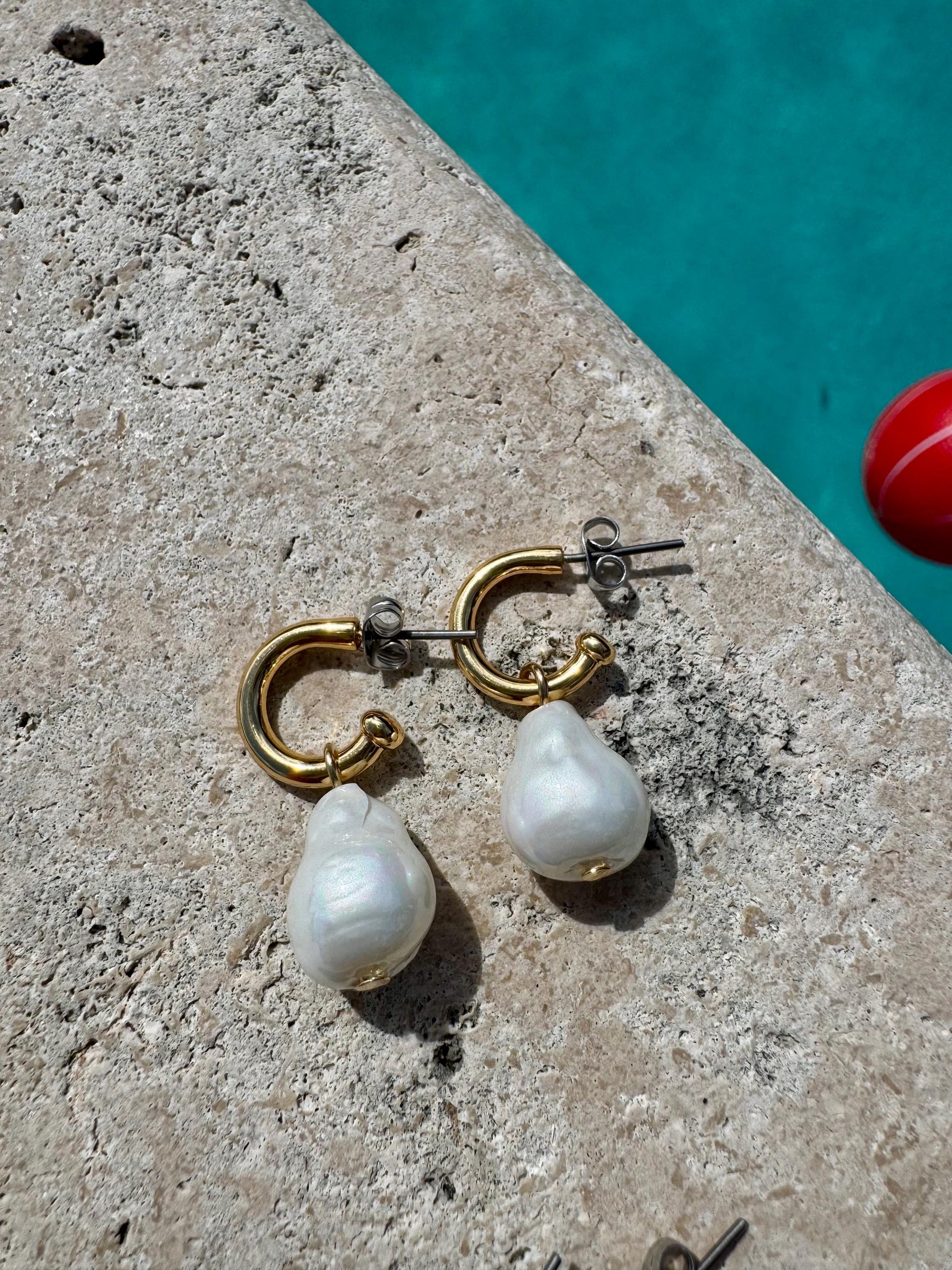 Hoop Charm Earrings | Pearl Drop Earrings | Fish Earrings | Tusk Earrings | Removable Charm Earrings