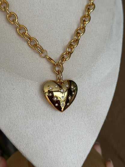 Pave bubble heart necklace – AVINZIA