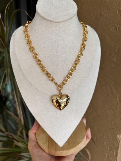 AVINZIA gold bubble heart necklace