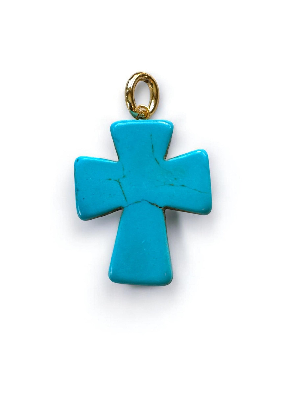 Turquoise howlite cross charm pendant by AVINZIA