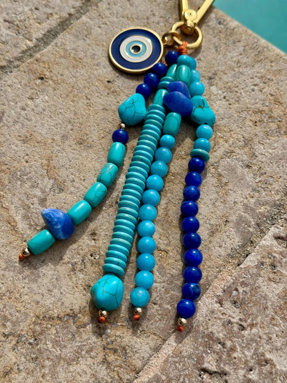 Natural gemstone bead purse charm, handmade in Florida – AVINZIA