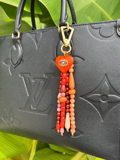 Natural gemstone bead purse charm, handmade in Florida – AVINZIA
