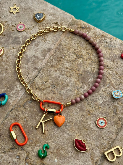 Half beaded gemstone choker necklace – AVINZIA