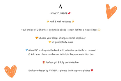 Half chain half gemstone necklace – AVINZIA