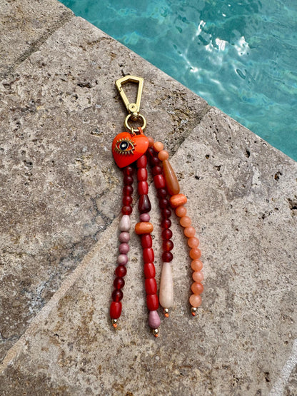 Mixed gemstone beaded bag charm – AVINZIA