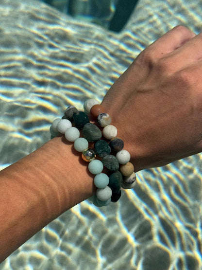 Frosted amazonite stretch bracelet – AVINZIA