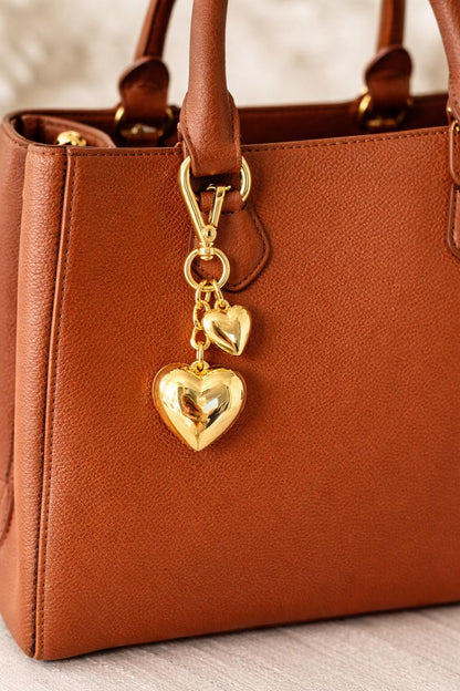 Puffy heart charm keychain for bags and keys by AVINZIA