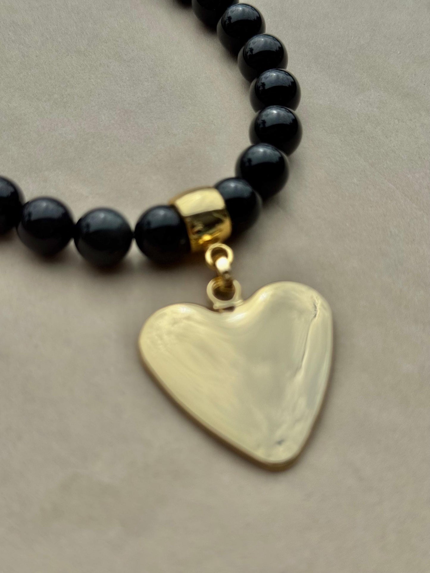 Obsidian Heart Necklace Set