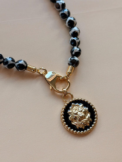 Zebra agate gemstone necklace — handmade in Florida by AVINZIA (photo 6)