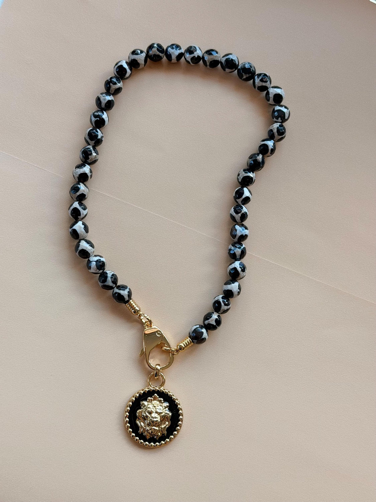 Zebra agate gemstone necklace — handmade in Florida by AVINZIA (photo 7)