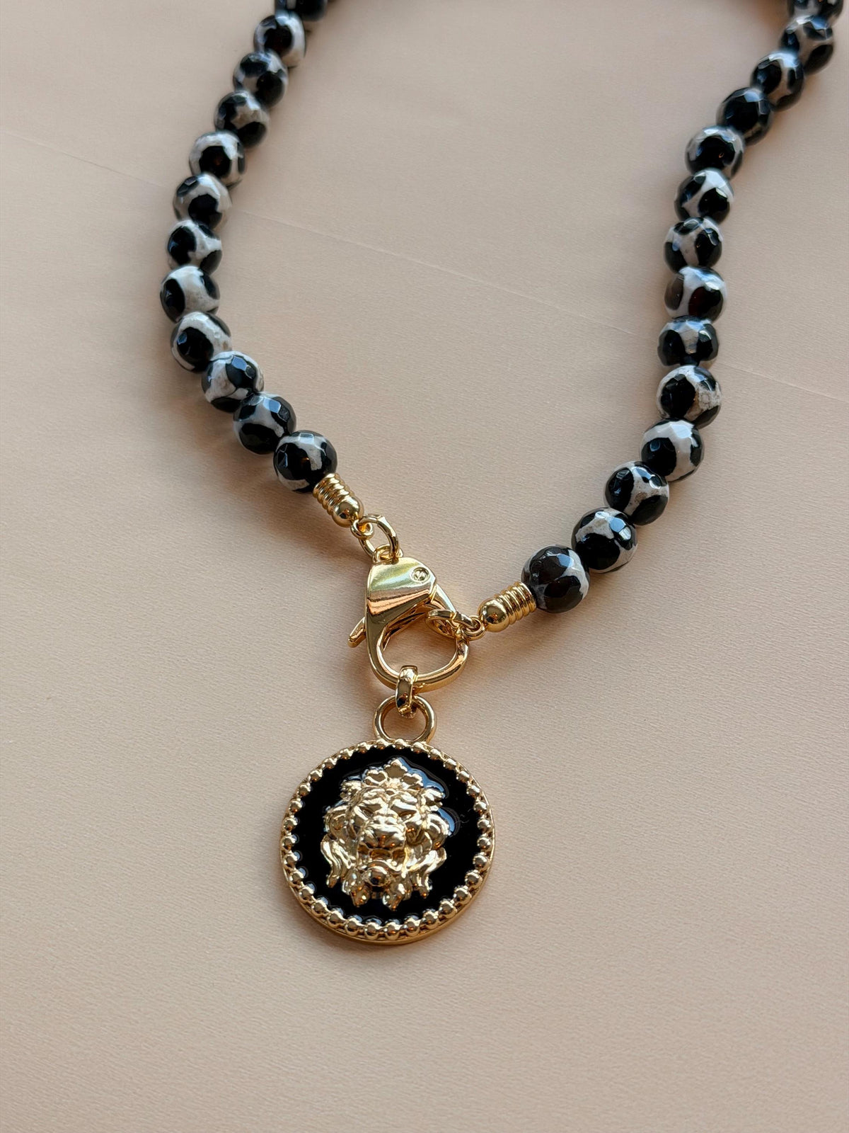 Zebra agate gemstone necklace — handmade in Florida by AVINZIA (photo 3)