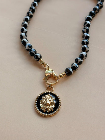 Zebra agate gemstone necklace — handmade in Florida by AVINZIA (photo 3)