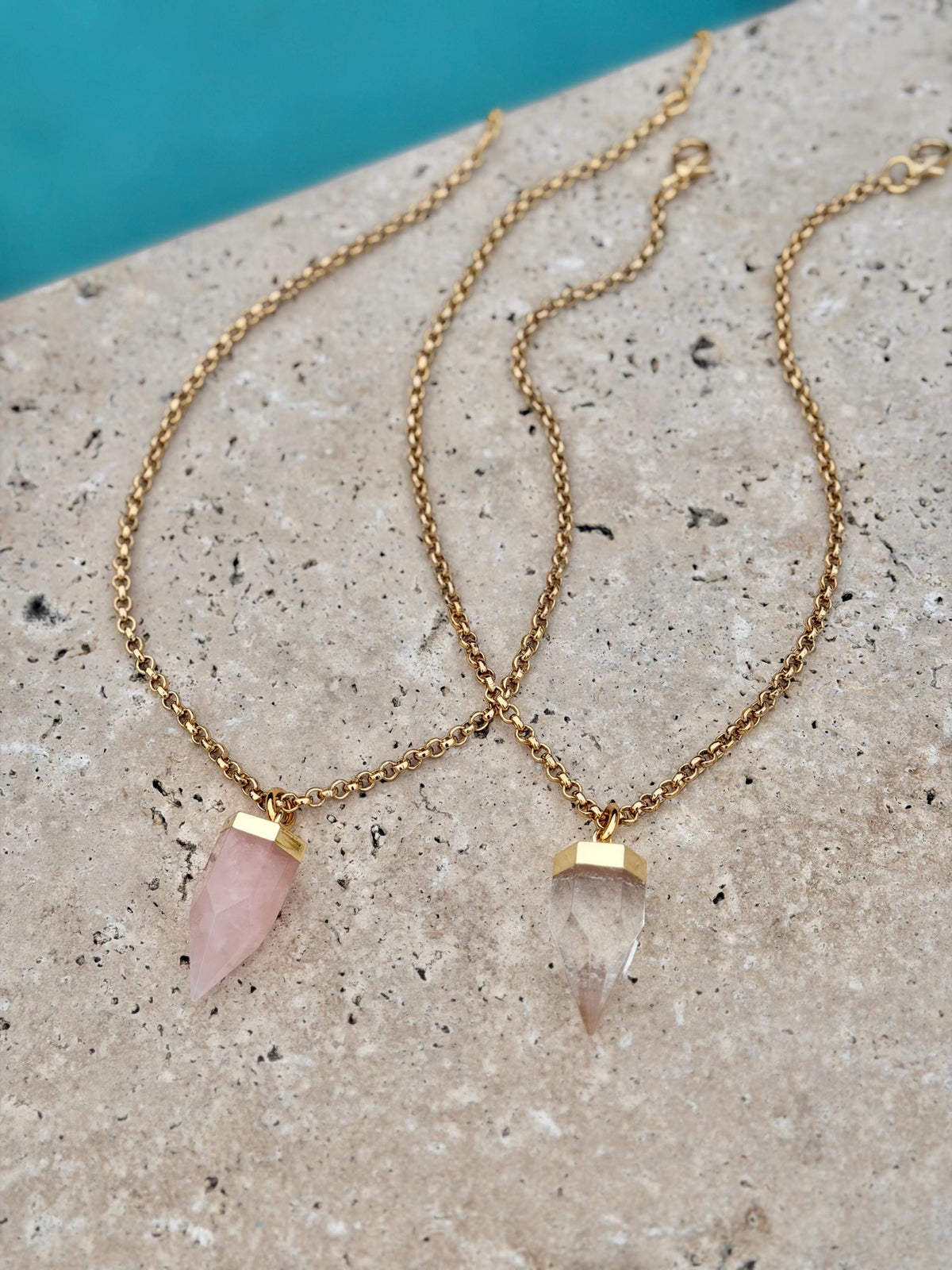 Quartz point layered necklace set — handmade in Florida by AVINZIA (photo 3)